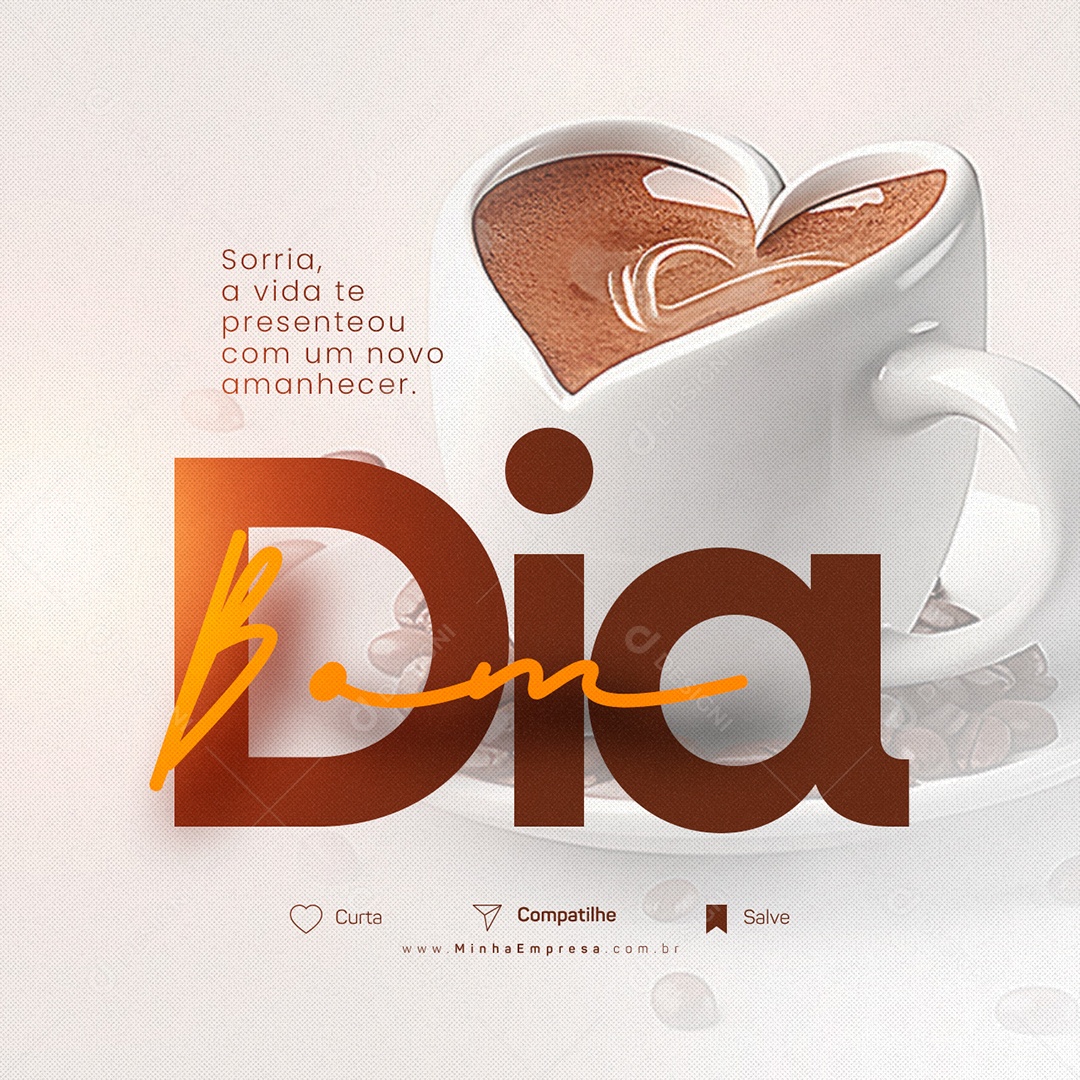 Frase Motivacional Sorria Bom Dia Social Media PSD Editável