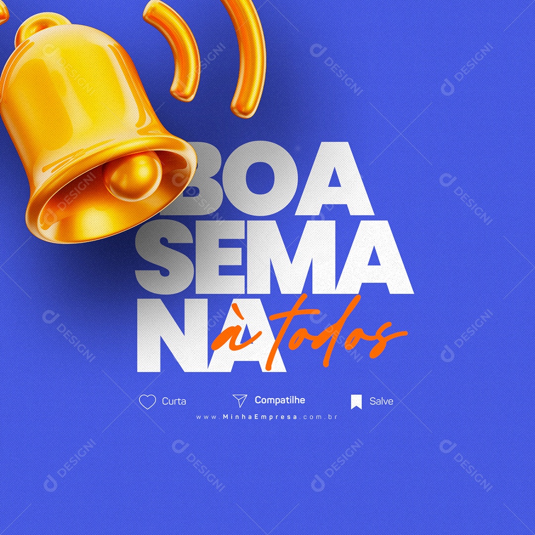 Frase Motivacional Boa Semana à Todos Frase Motivacional Social Media PSD Editável