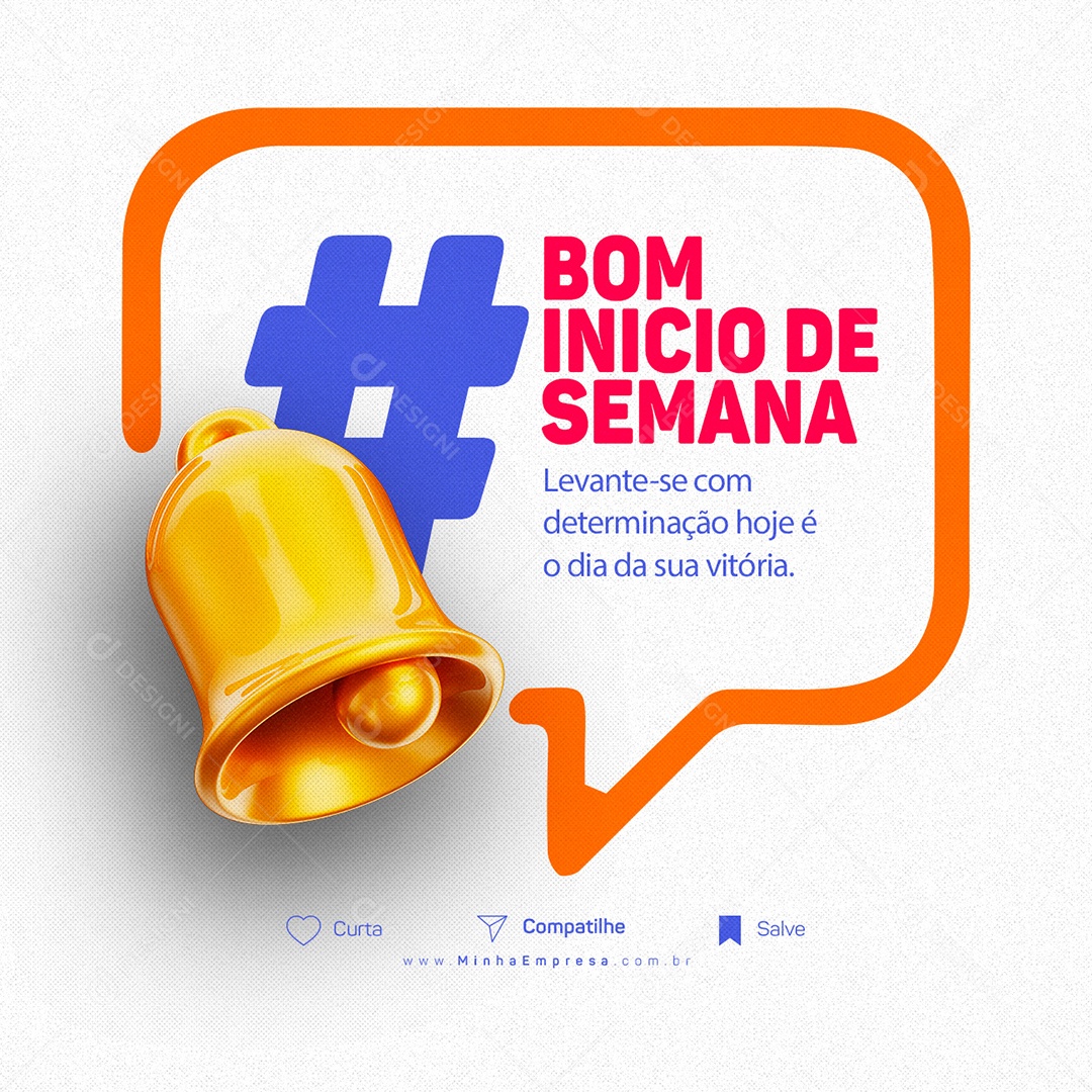Frase Motivacional Bom Inicio De Semana Social Media PSD Editável