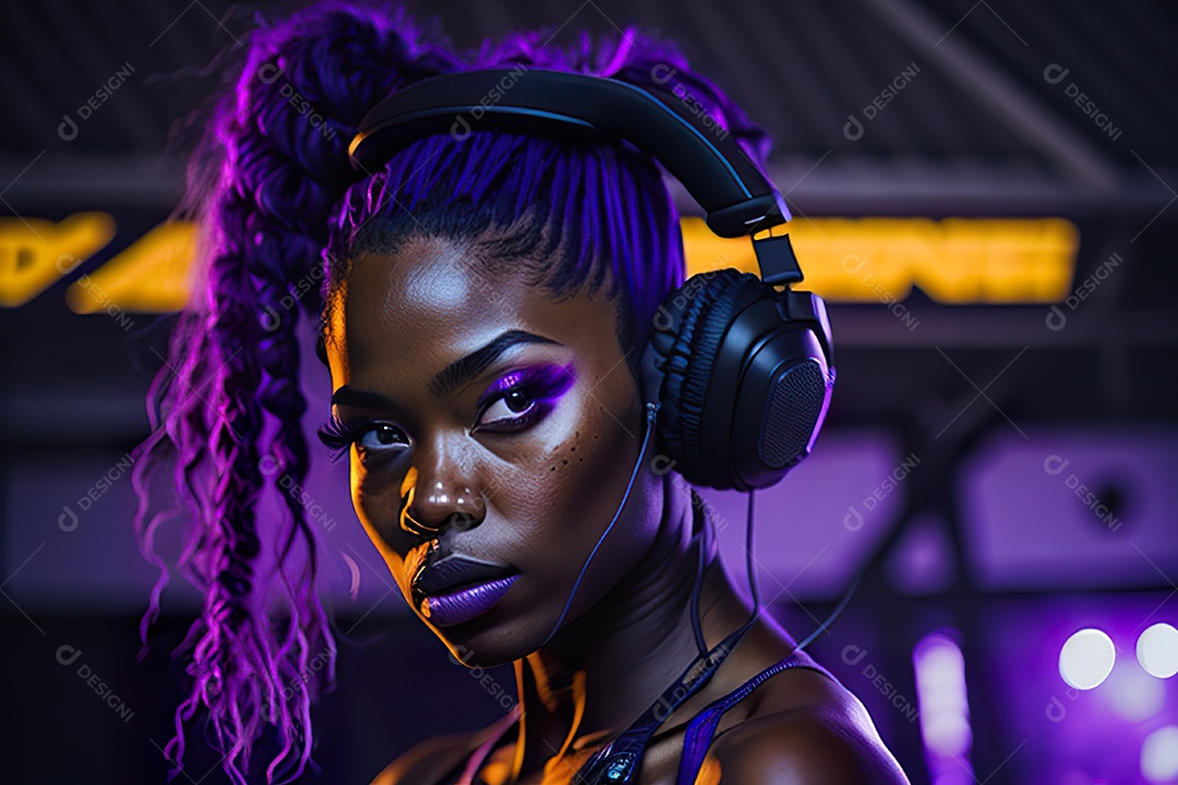 Imagem realista de pessoa Dj sobre uma festa