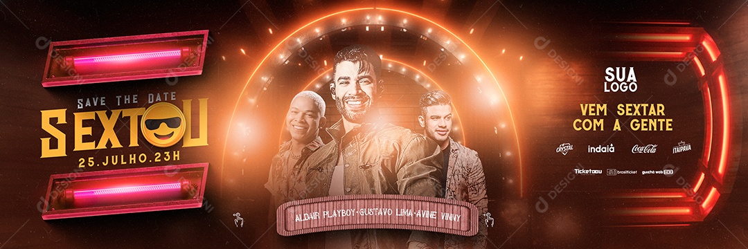 Carrossel Flyer Aldair Playboy Gusttavo Lima Avine Vinny Social Media PSD Editável