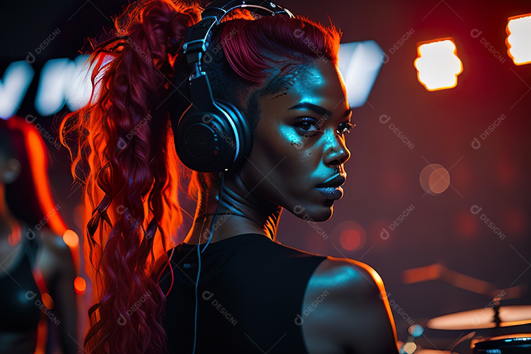 Imagem realista de homem jovem Dj sobre uma festa