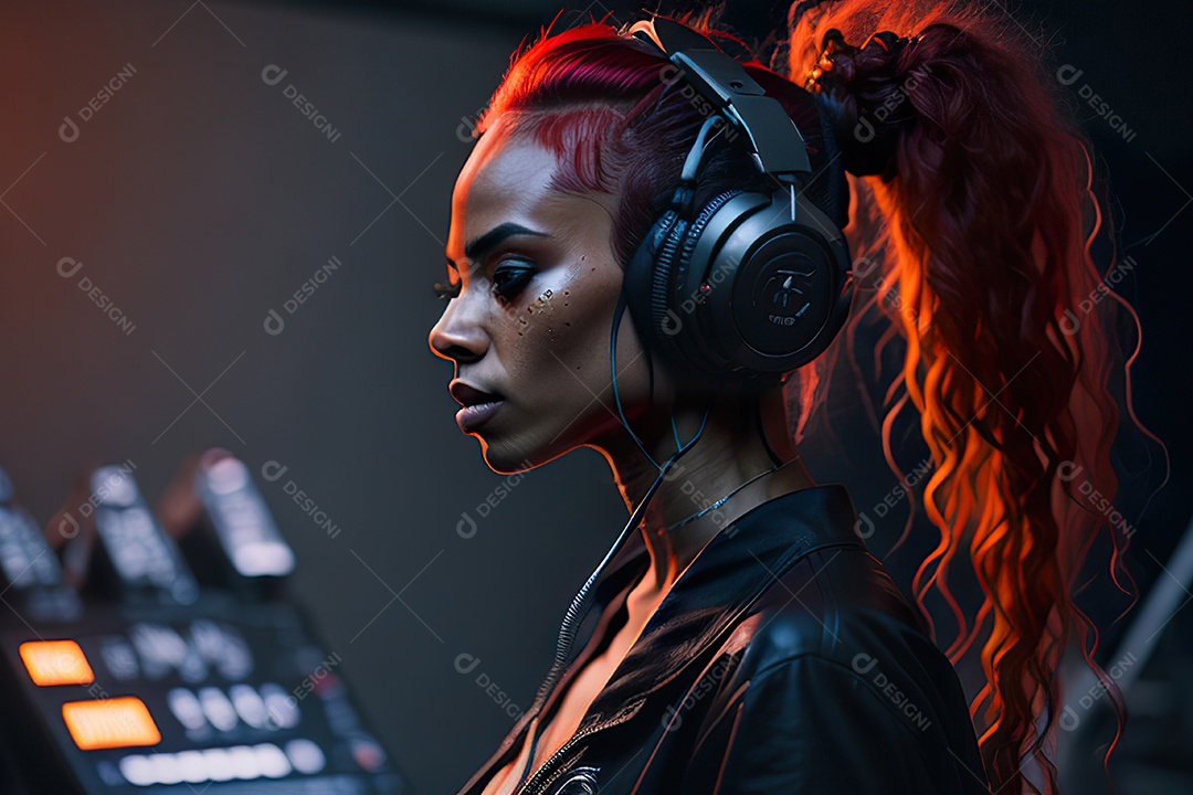 Imagem realista de homem jovem Dj sobre uma festa