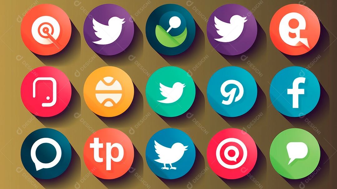 Figuras de icones coloridos de aplicativos.