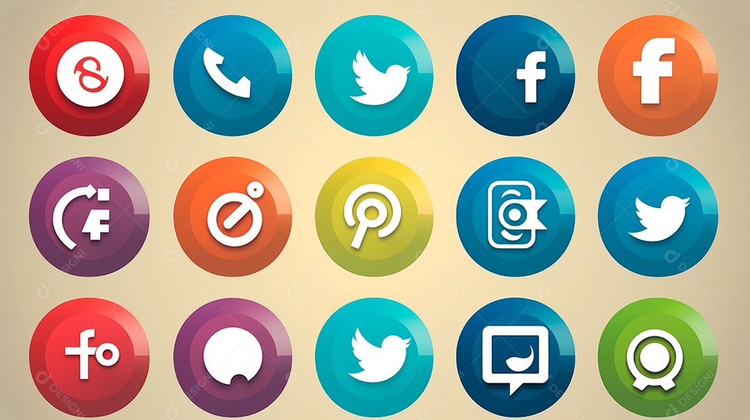 Ícones de media social.