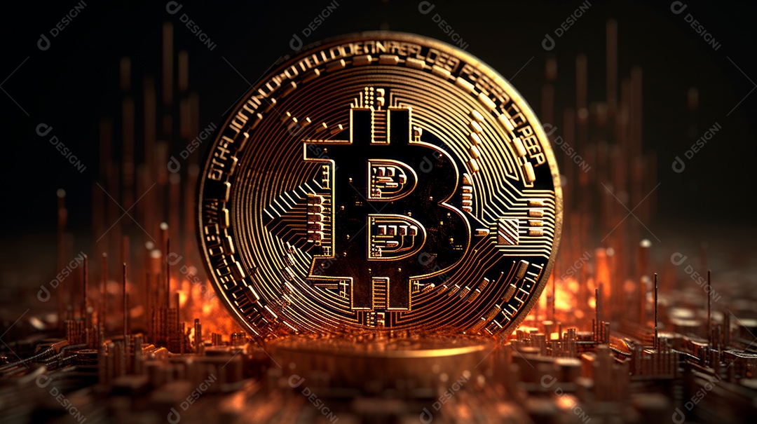 Criptomoedas conceito de moeda digital.