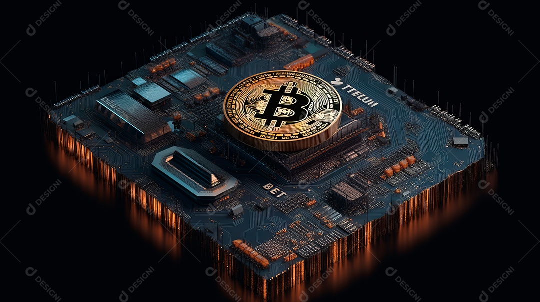 Fundo tecnológico do bitcoin.