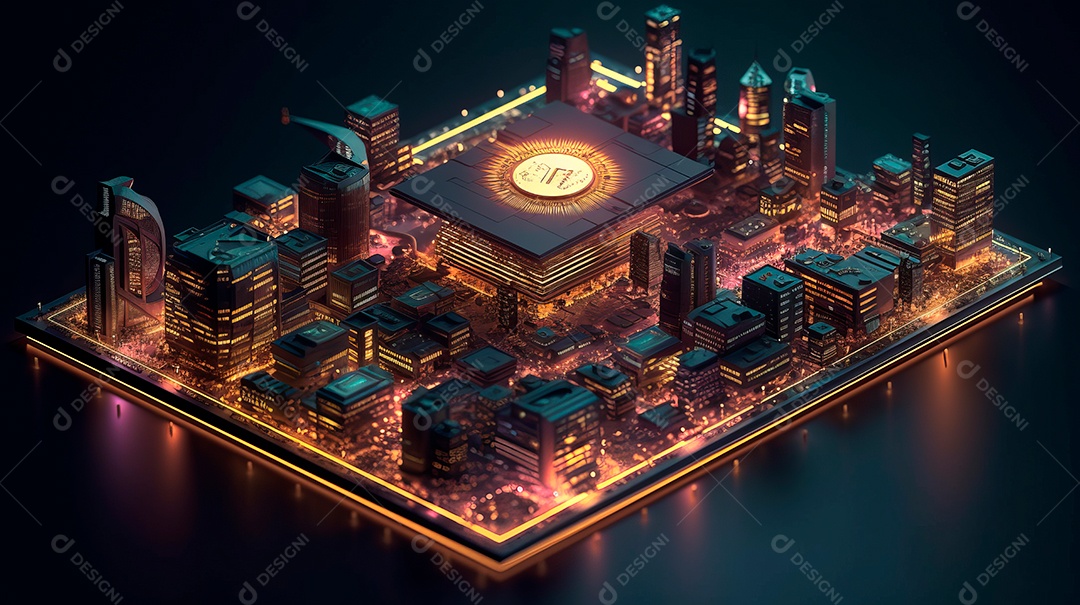 Fundo futurista de inteligência artificial.