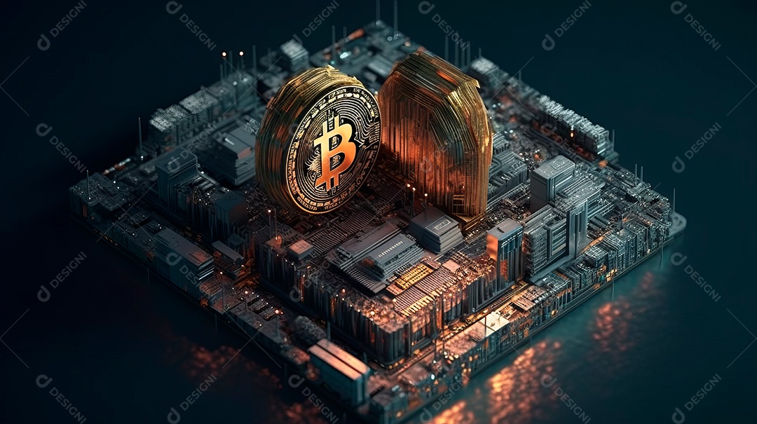 Fundo de tecnologia da criptomoeda bitcoin.