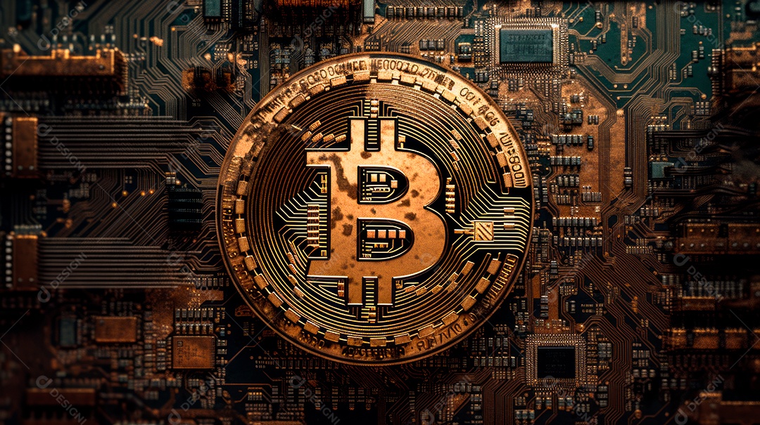 Moeda de bitcoin investimento criptomoedas.