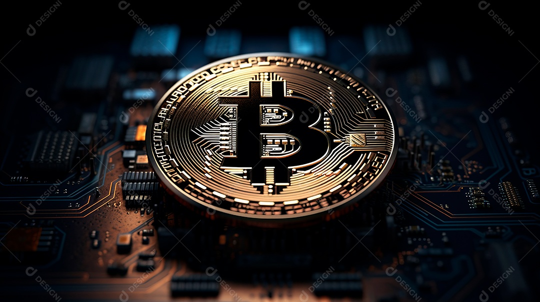 Moeda de bitcoin investimento criptomoedas.