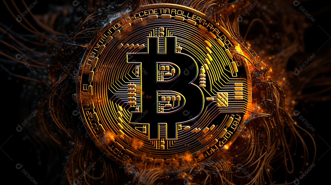 Bitcoin placa tecnológica.