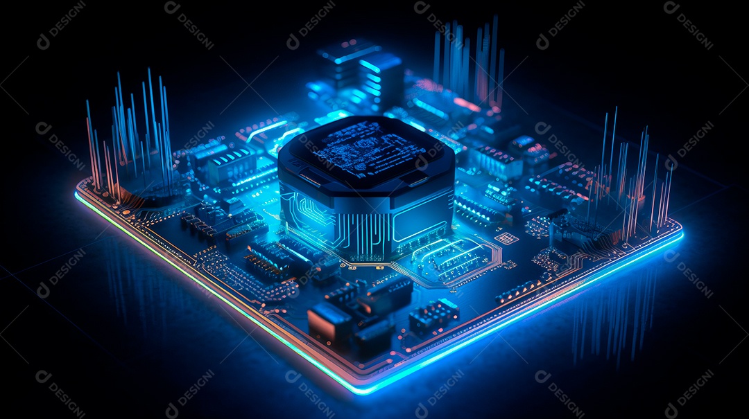 Plataforma de microchip tecnológico.