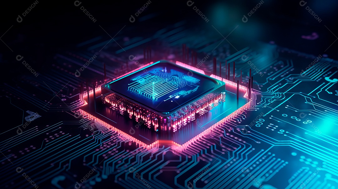 Plataforma de microchip tecnológico.