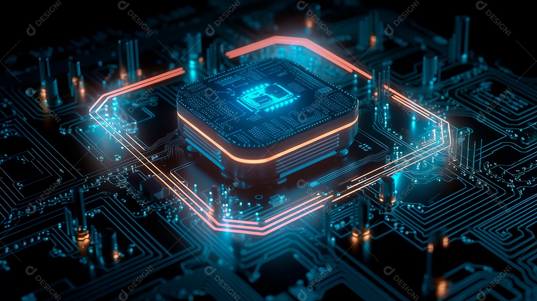 Plataforma de microchip tecnológico.