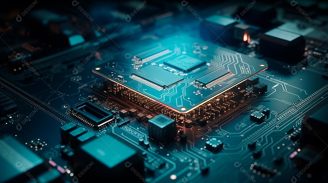 Plataforma de microchip tecnológico.