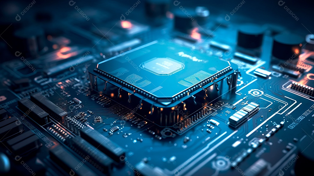 Plataforma de microchip tecnológico.