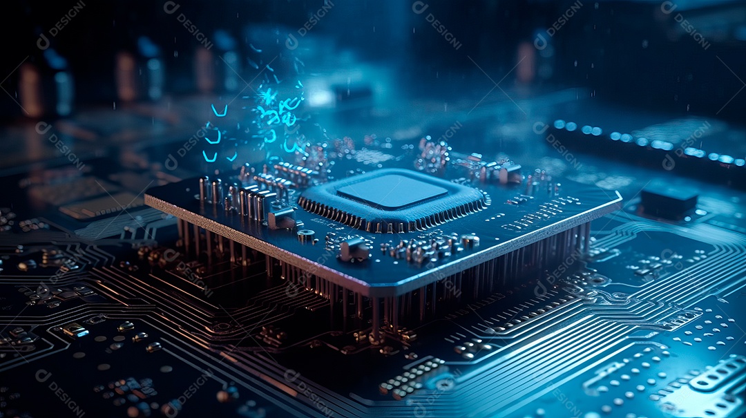 Plataforma de microchip tecnológico.