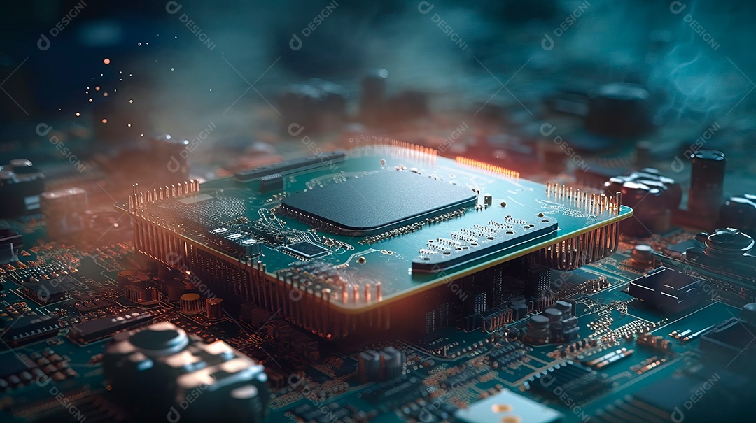 Plataforma de microchip tecnológico.