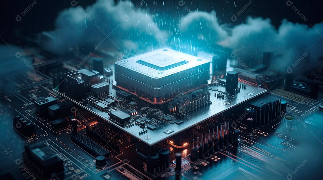 Plataforma de microchip tecnológico.