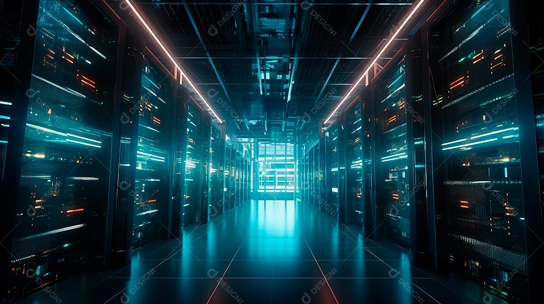 Server room futuristic data center