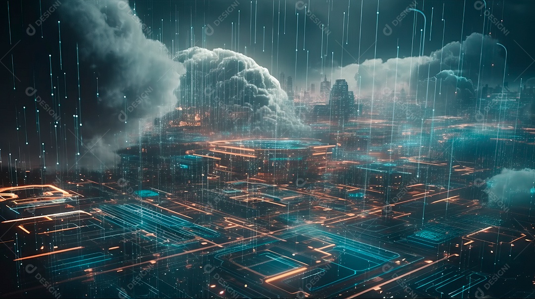 Cidade tecnologica futurista.