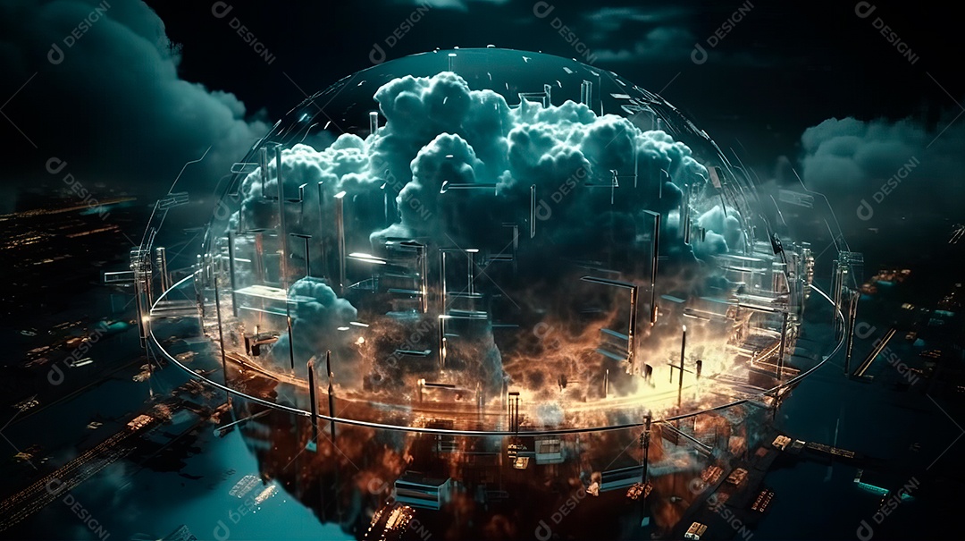 Visão futurista do planeta em alta tecnologia.