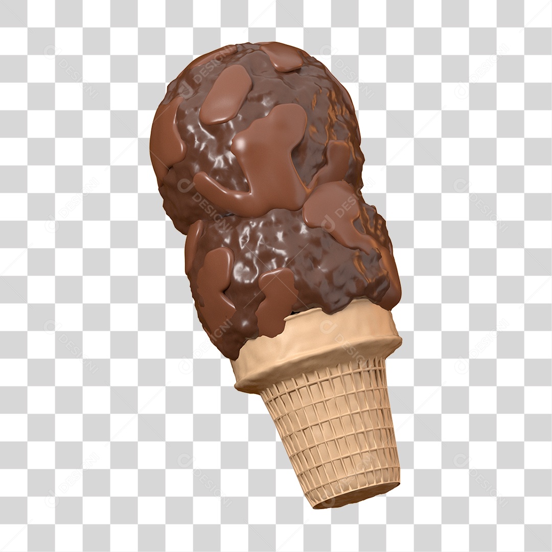 Elemento 3D Dia Mundial do Chocolate para Composição PNG Transparente