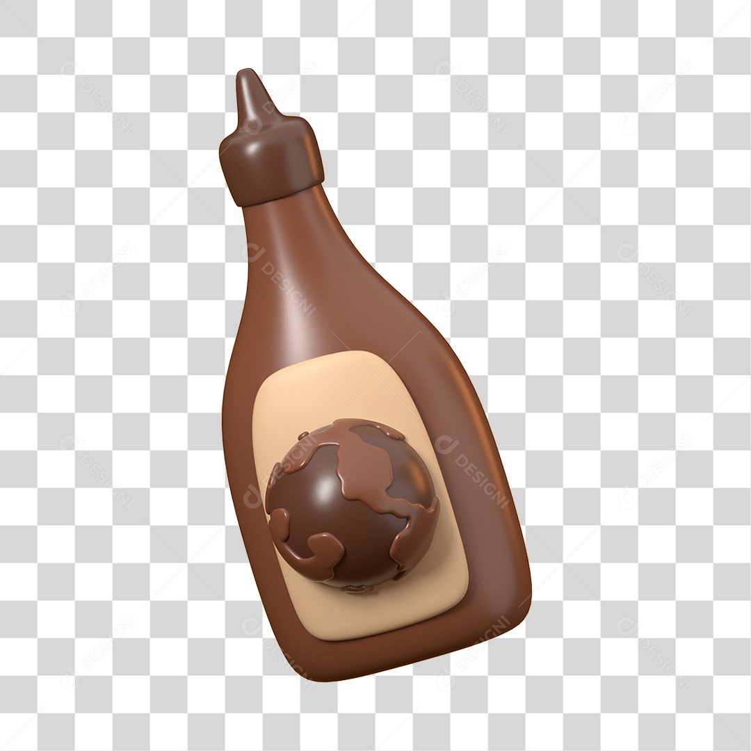 Elemento 3D Dia Mundial do Chocolate para Composição PNG Transparente