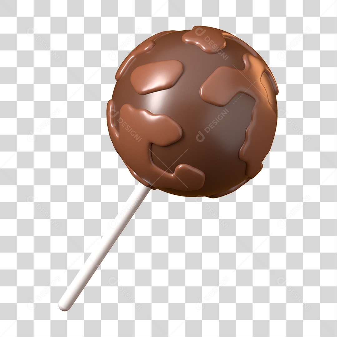 Elemento 3D Dia Mundial do Chocolate para Composição PNG Transparente