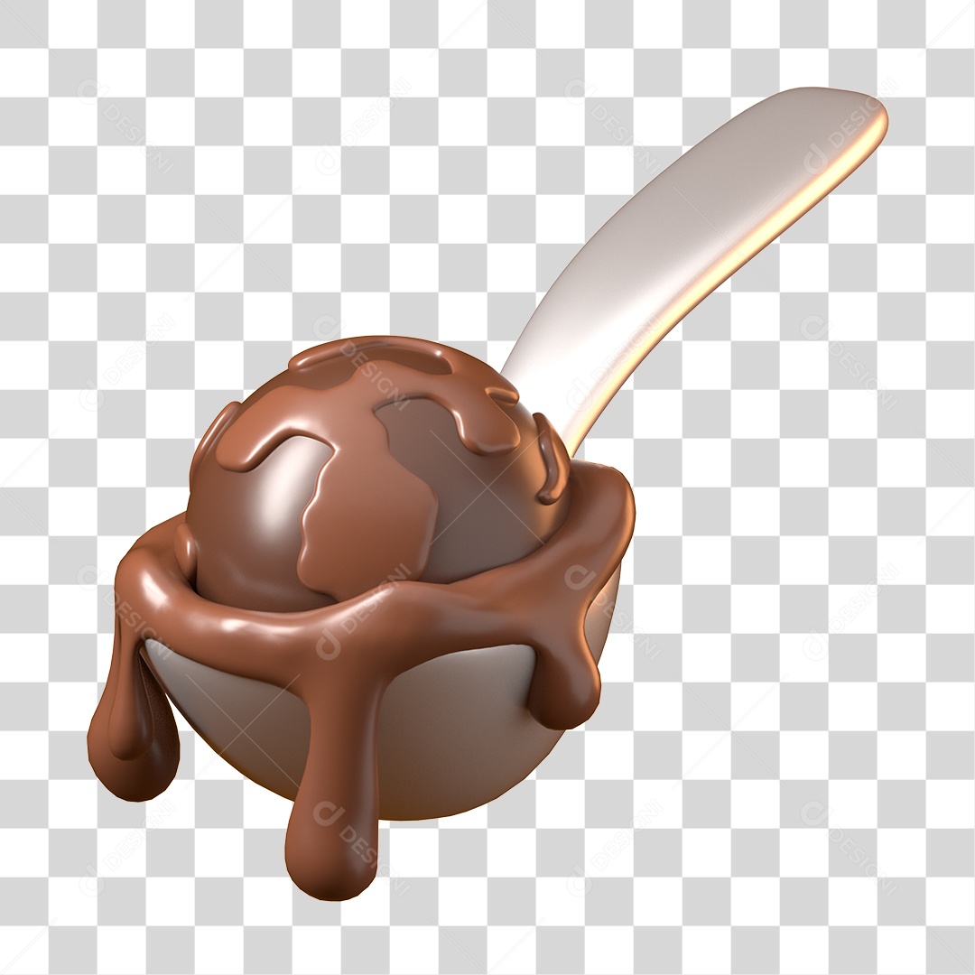 Elemento 3D Dia Mundial do Chocolate para Composição PNG Transparente