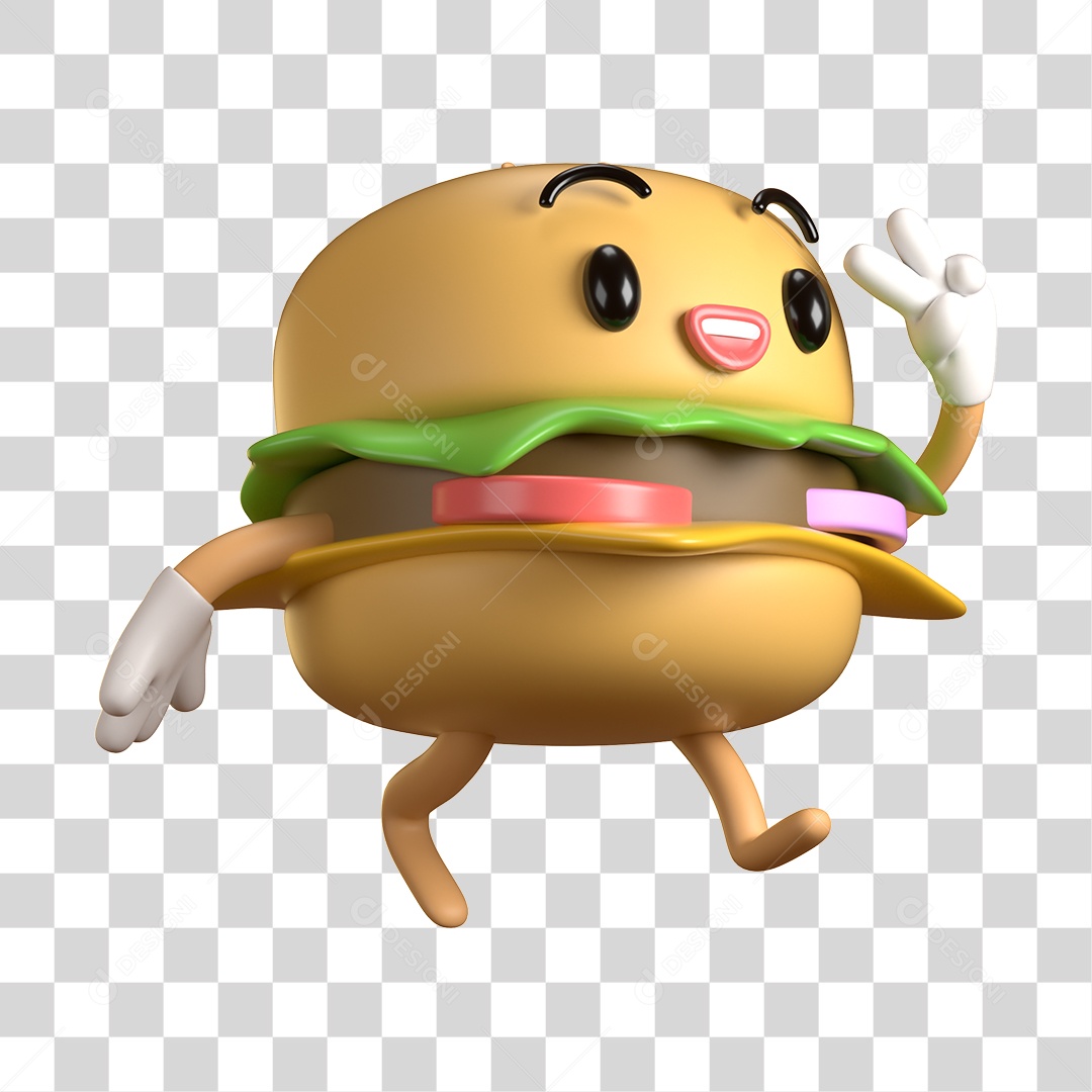 Elemento 3D Dia Mundial do Hambúrguer para Composição PNG Transparente