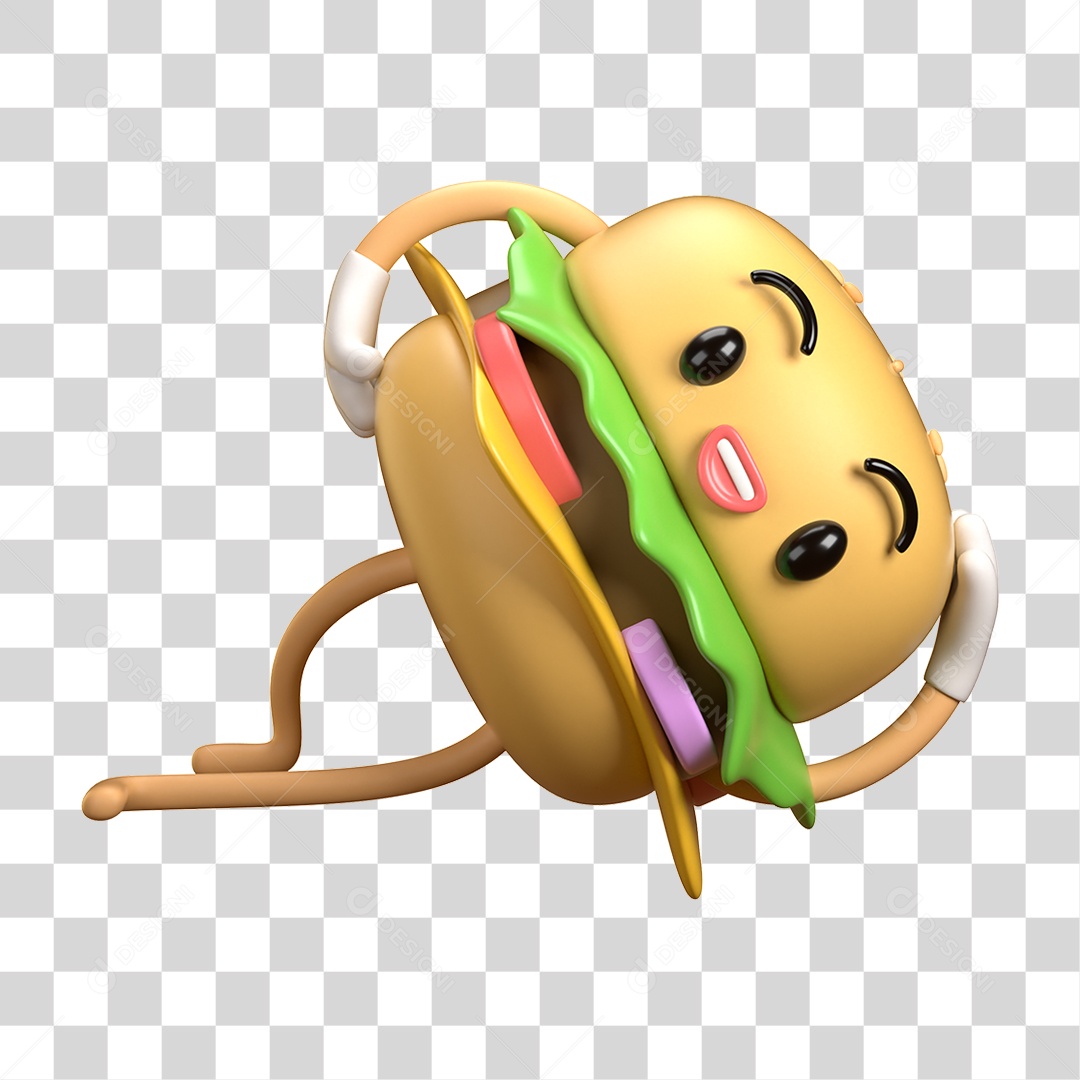 Elemento 3D Dia Mundial do Hambúrguer para Composição PNG Transparente