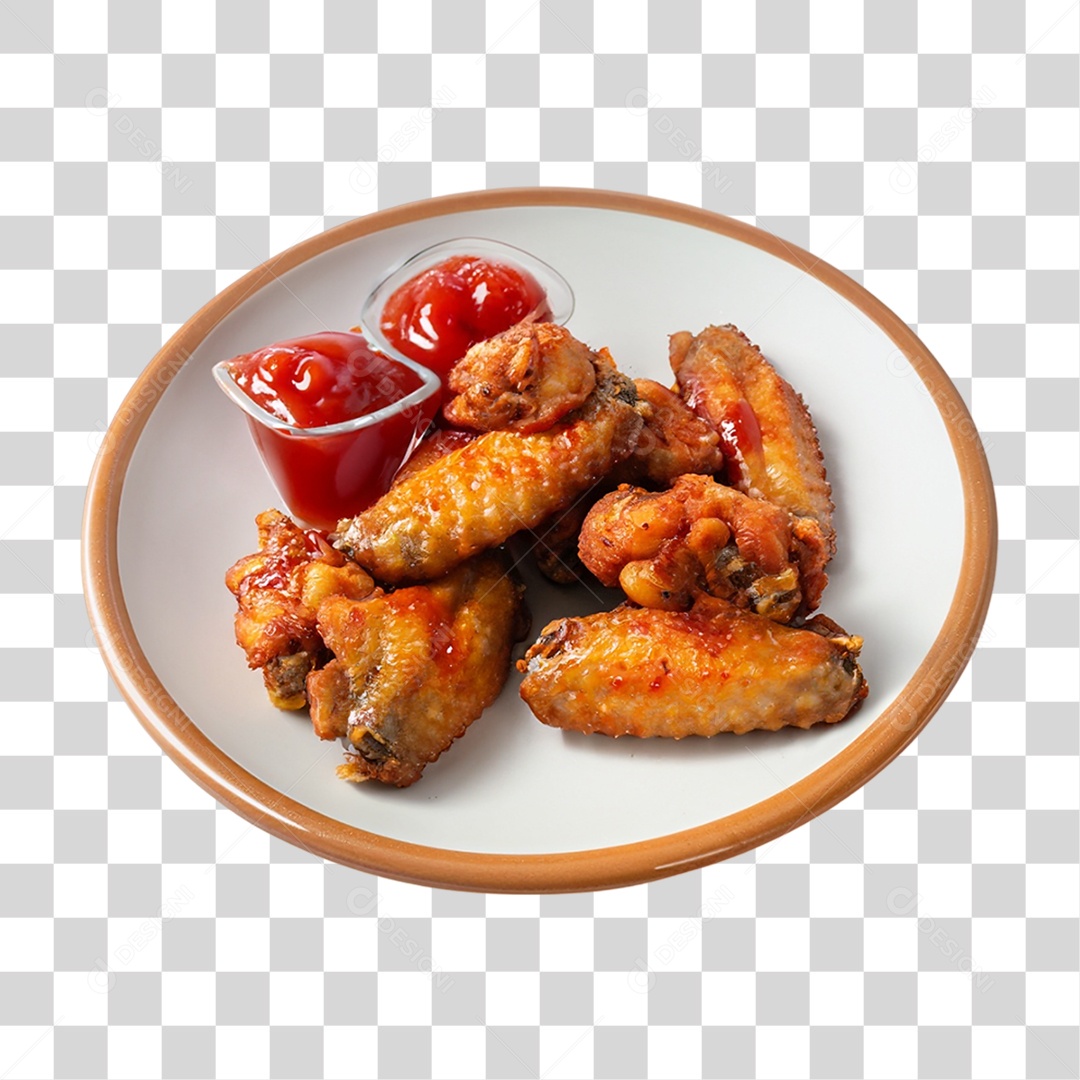 Frango Frito com Molho PNG Transparente