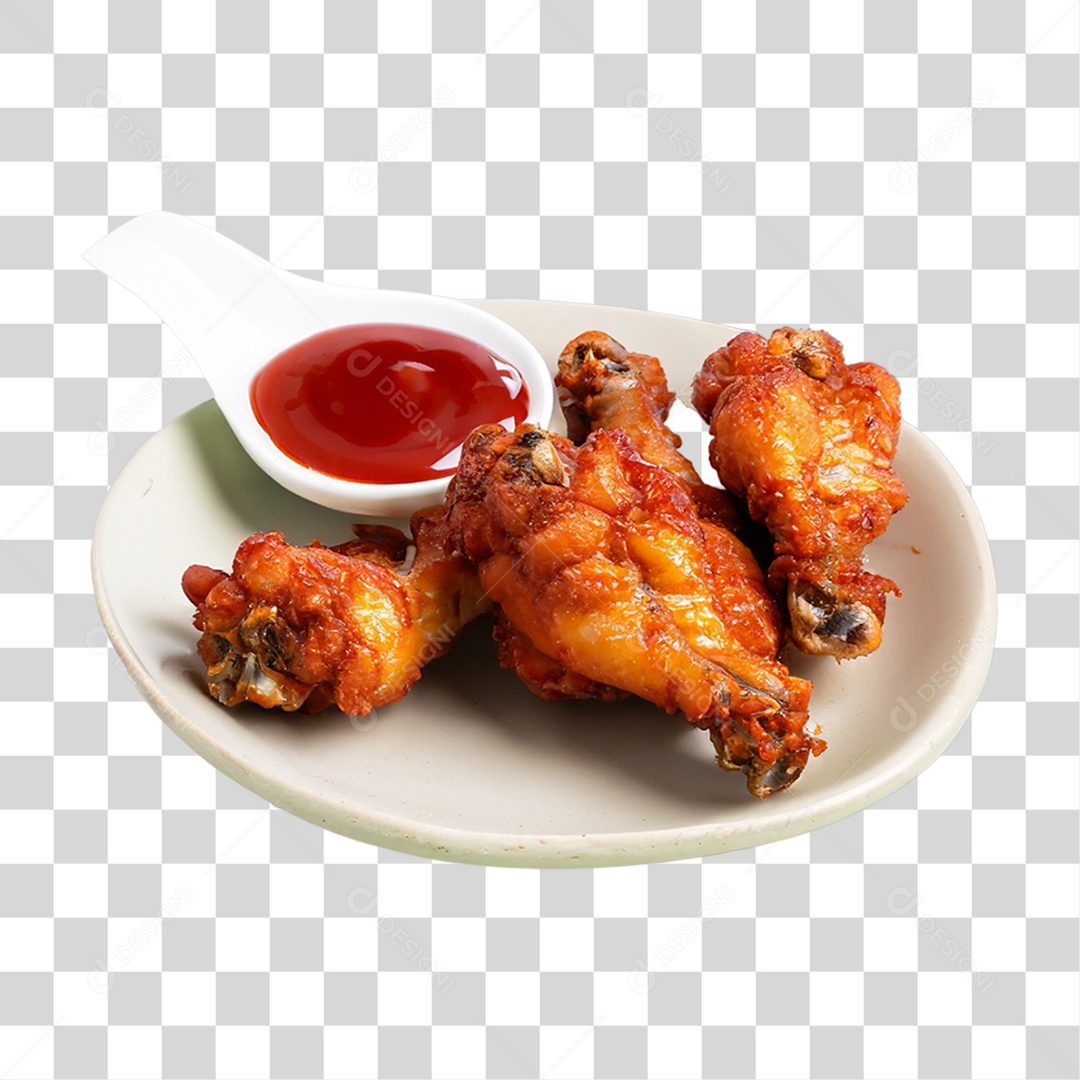 Frango Frito com Molho PNG Transparente