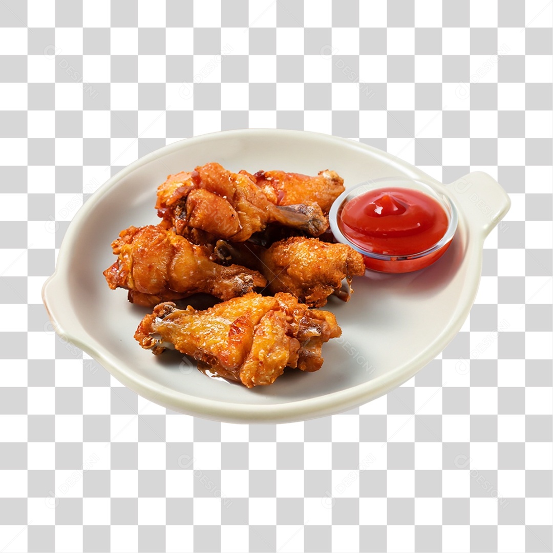 Frango Frito com Molho PNG Transparente