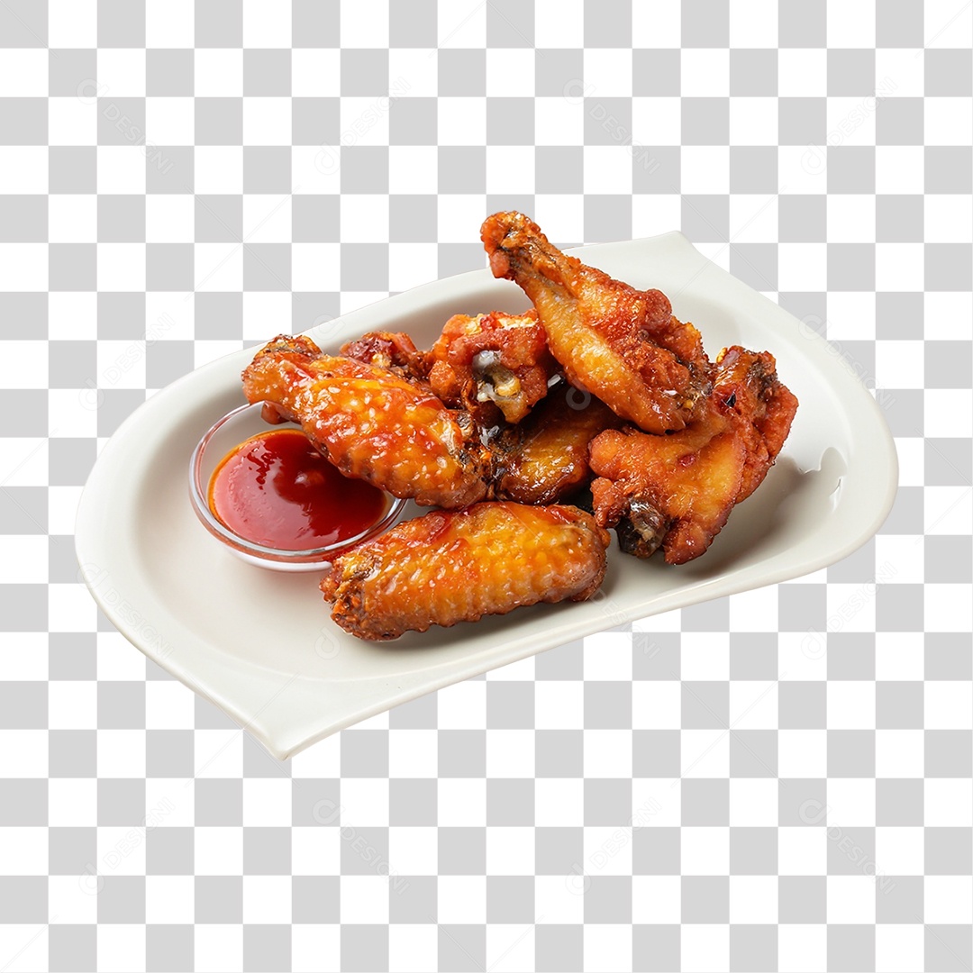Frango Frito com Molho PNG Transparente