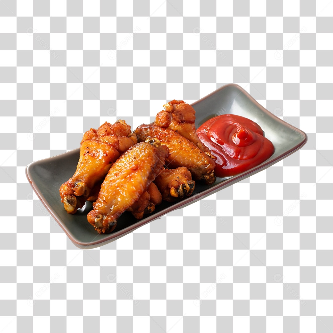Frango Frito com Molho PNG Transparente