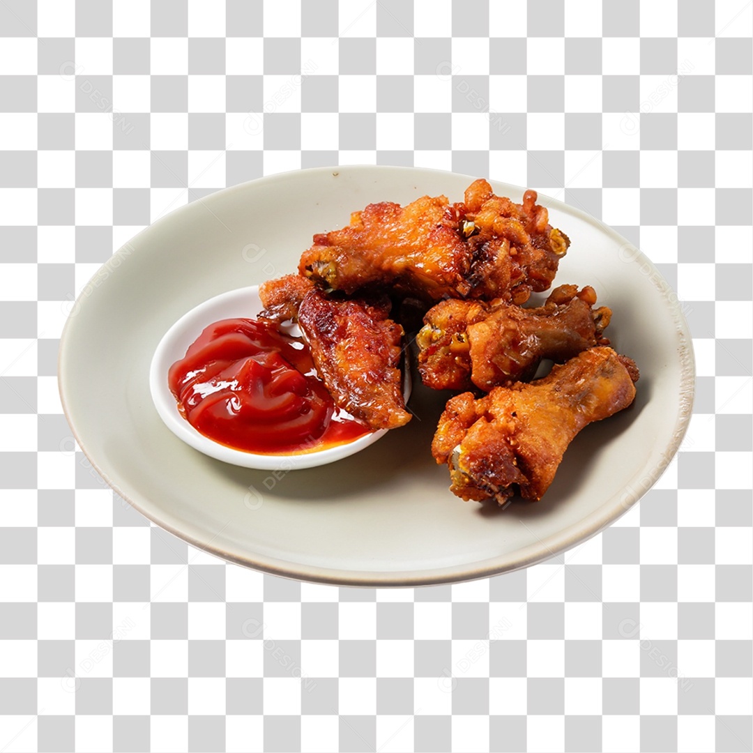 Frango Frito com Molho PNG Transparente