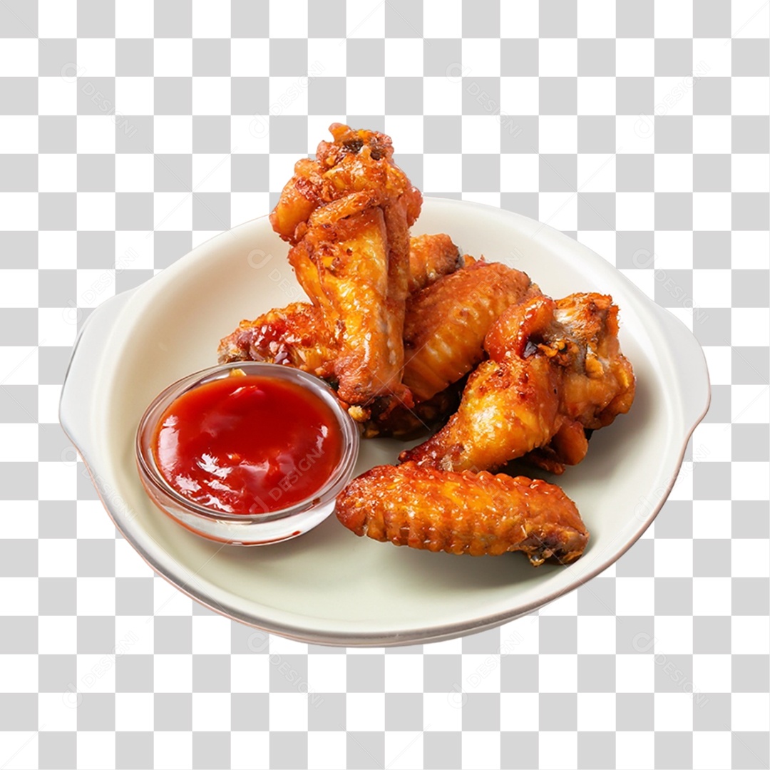 Frango Frito com Molho PNG Transparente