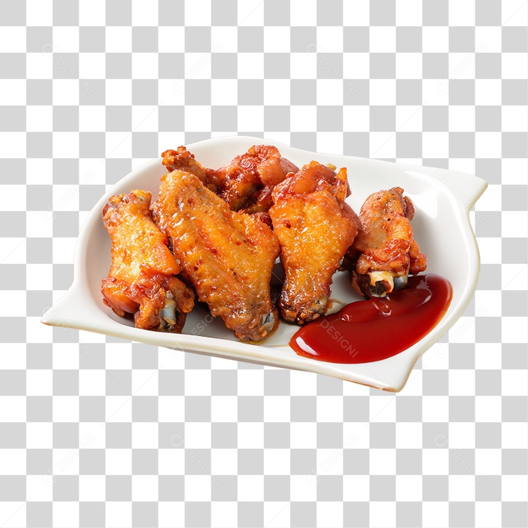 Frango Frito com Molho PNG Transparente