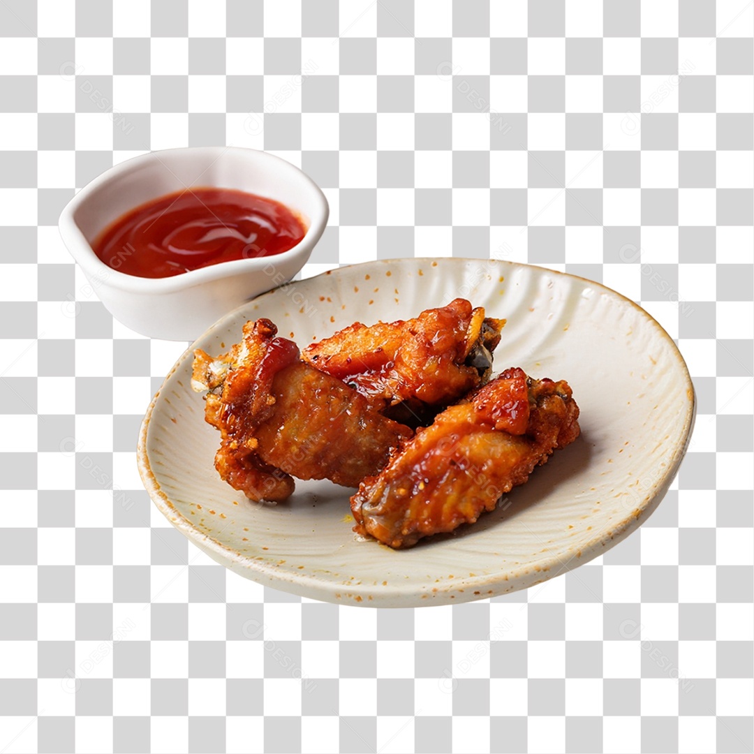 Frango Frito com Molho PNG Transparente