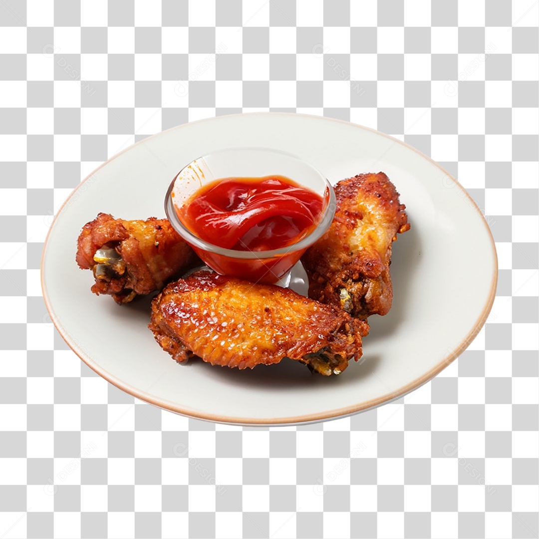 Frango Frito com Molho PNG Transparente