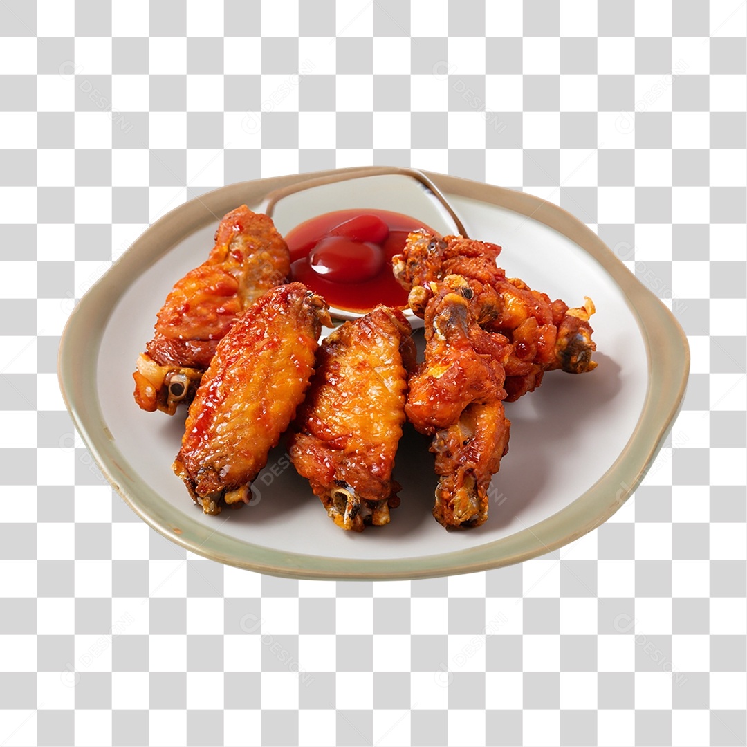 Frango Frito com Molho PNG Transparente