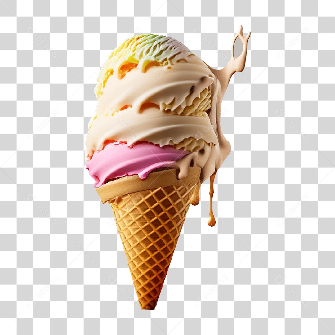 Sorvete de Casquinha PNG Transparente