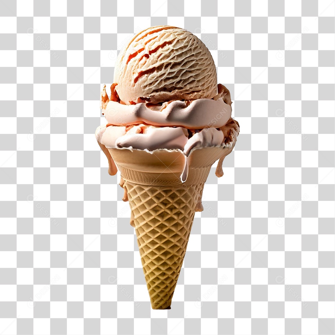 Sorvete de Casquinha PNG Transparente