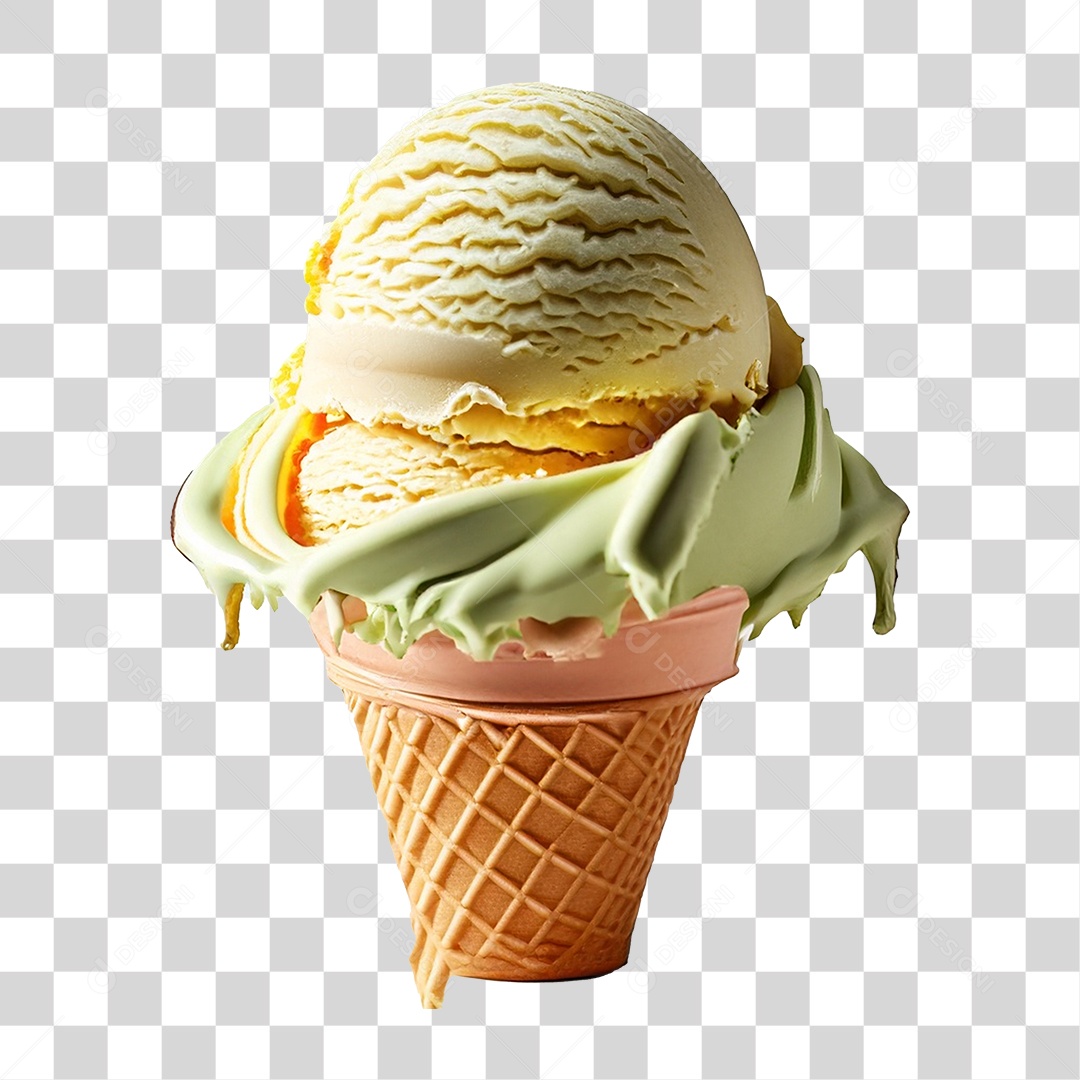 Sorvete de Casquinha PNG Transparente