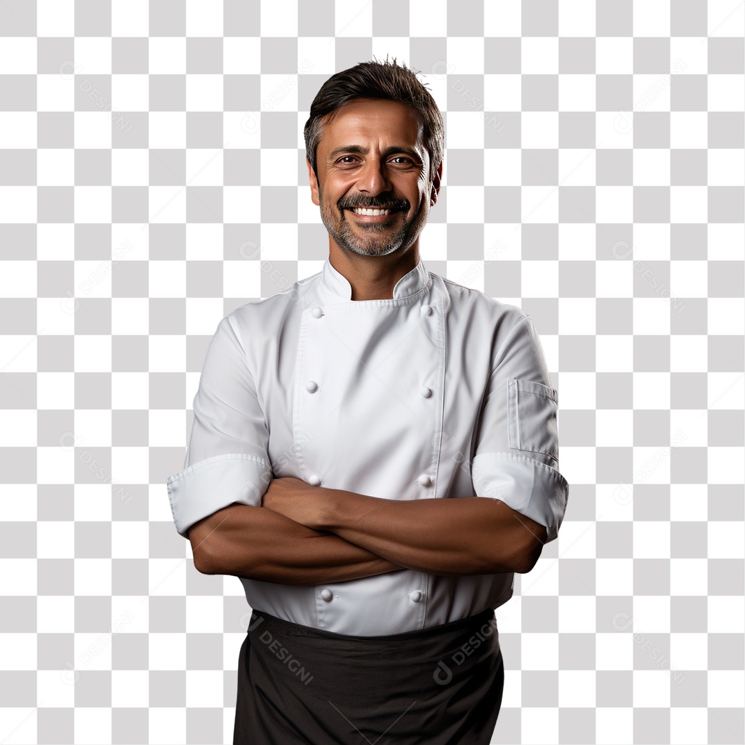 Cozinheiro Chef de Cozinha Padeiro Confeiteiro Boleiro De Braços Cruzados Sorrindo Fundo PNG Transparente
