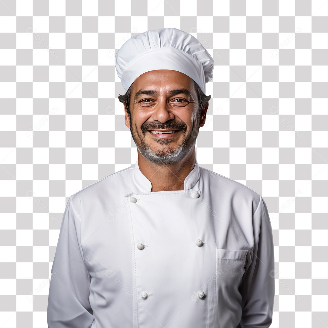 Cozinheiro Chef de Cozinha Padeiro Confeiteiro Boleiro Sorrindo Fundo PNG Transparente