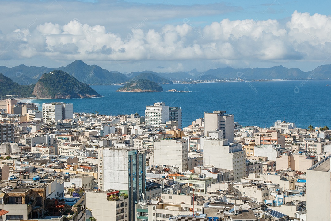 Vista do bairro de Copacabana no Rio de Janeiro Brasil.